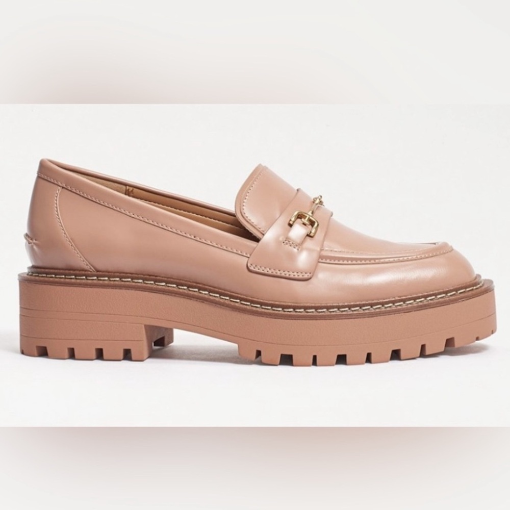 Sam Edelman x Anthropologie Laurs Lug Sole Loafer in Maple Sugar (Nude) US 8.5 - Picture 4 of 16